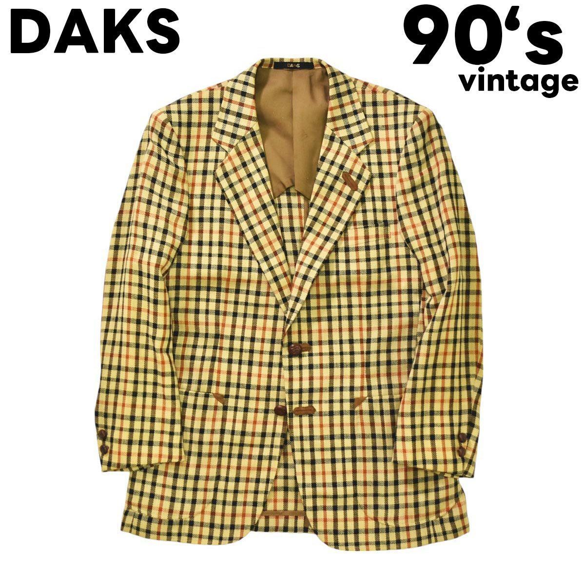 90s ヴィンテージ ダックス DAKS 2B シングル テーラード ジャケット 90 A－4 M相当 ハウスチェック柄 ベージュ メンズ - メルカリ