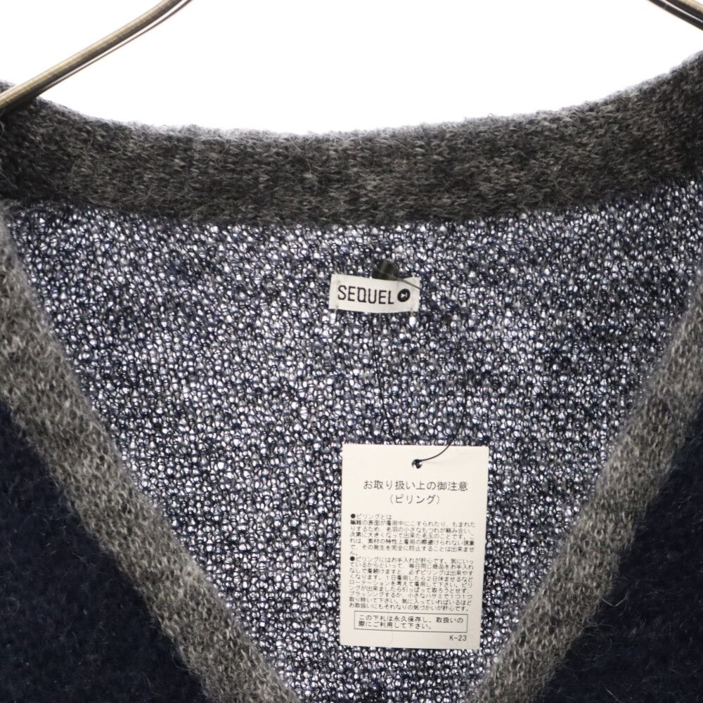 SEQUEL (シークエル) 22AW MOHAIR CARDIGAN アーガイルモヘア混ニット 