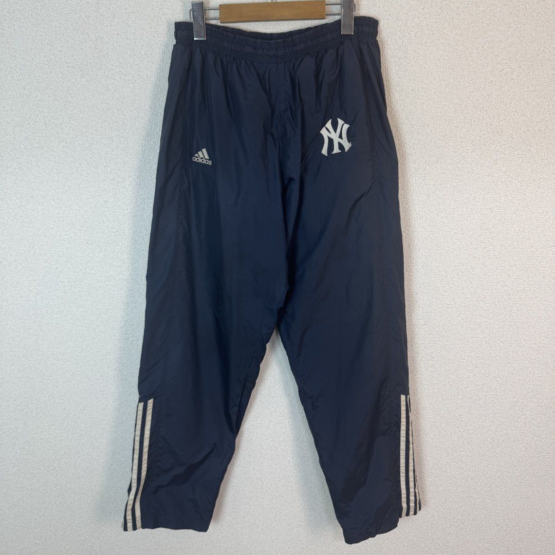 adidas アディダス ヤンキース NY ナイロンパンツ ネイビー Sサイズ メンズ 古着 スポーツMIX ストリート