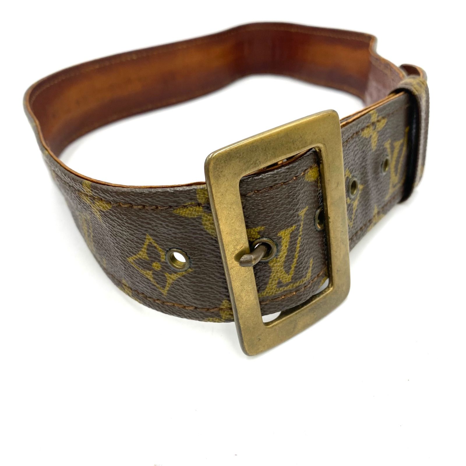 ルイヴィトン モノグラム ヴィンテージ ベルト ゴールド 金具 LV