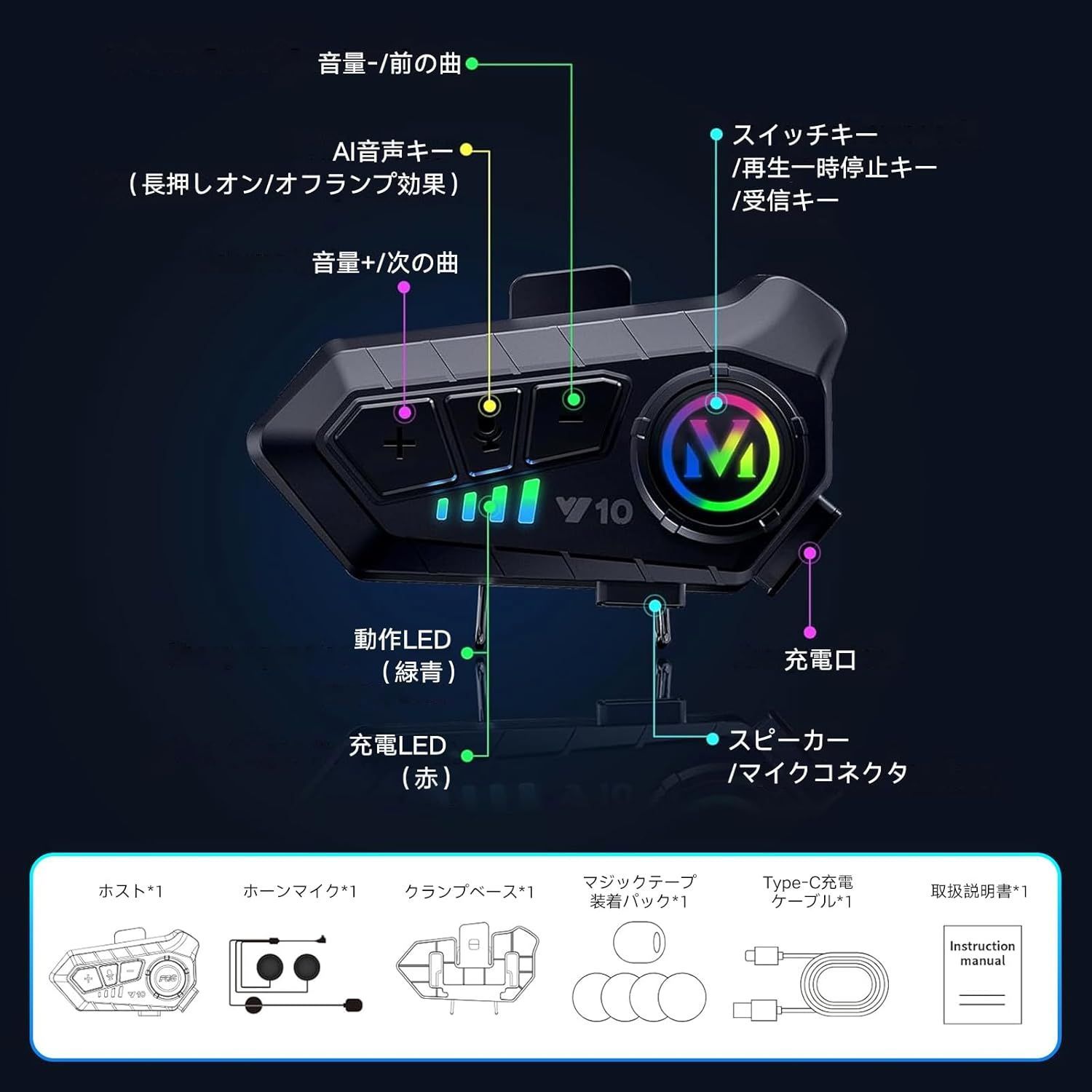 バイク インカム バイク用インカム【ifoofi 2024年最新バージョン インカムバイク用】HIFI音響 ヘルメット イヤホン IPX67防水設計 32時間連続使用可能  自動音声通話対応 PSE技術認証 日本語音声案内 ツーリング