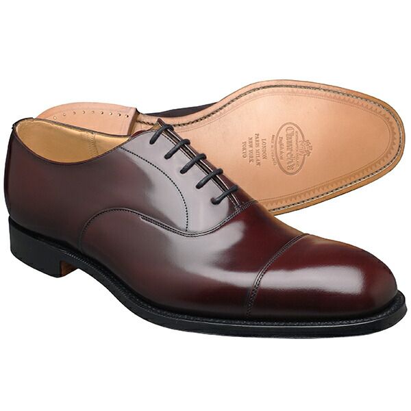 Church s チャーチ CONSUL コンサル レザーソール ストレートチップ BURGUNDY POLISHED BINDER CALF ≪UK直輸入 UK6.5 25.5