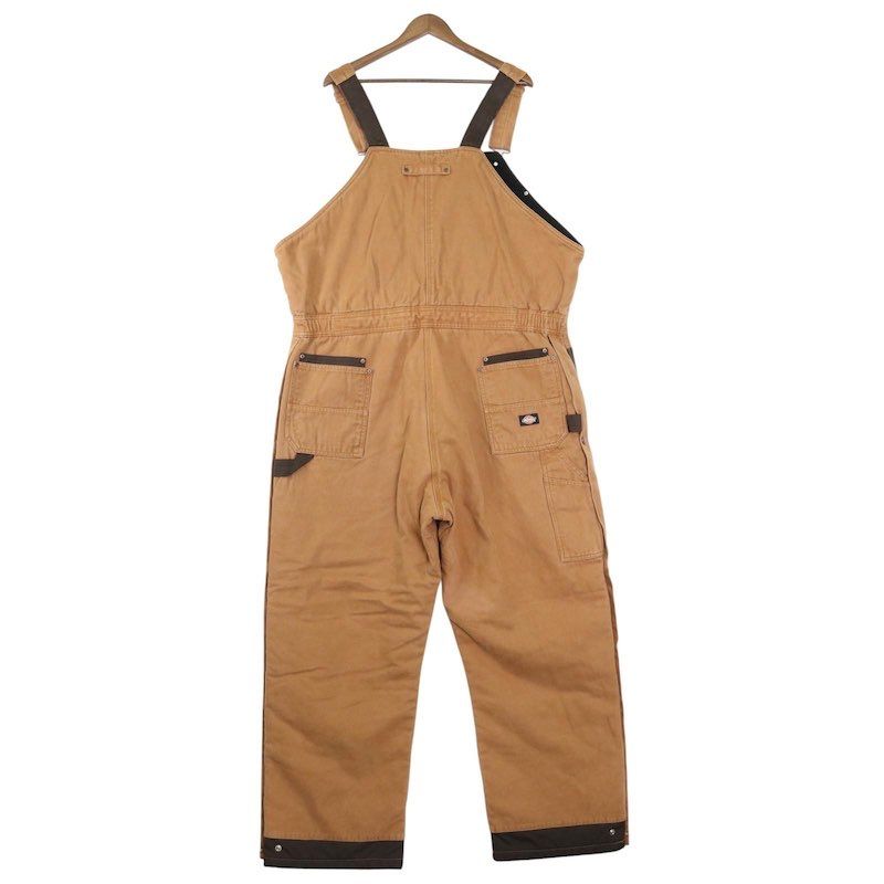 Dickies ディッキーズ ダックオーバーオール メンズ2 XL キルティングライナー ブラウン hps-0057