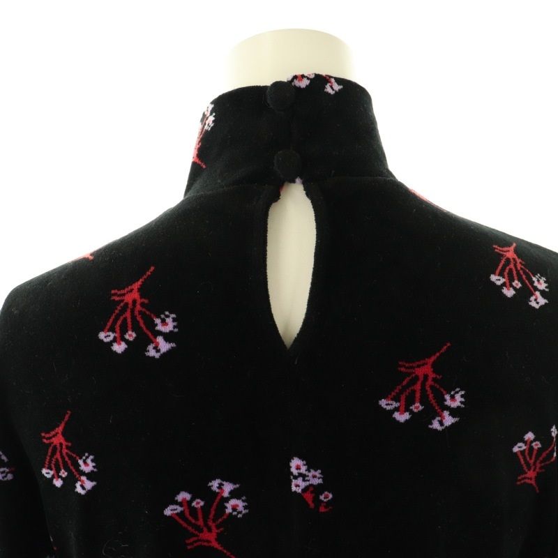 マメクロゴウチ Mame Kurogouchi Floral Velour Jacquard High