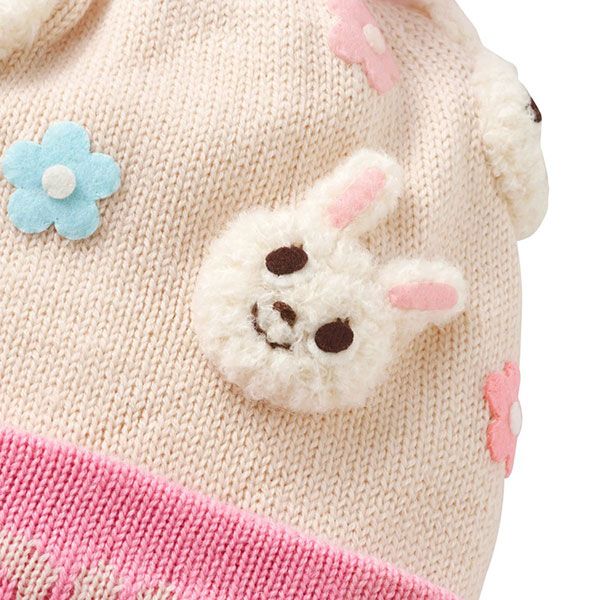  ミキハ ミキハウス mikihouse フード M 52-56 cm ピンク 08 ニット帽 ビーニー 帽子