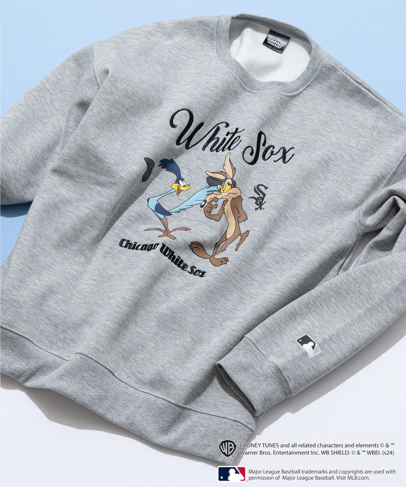 2024秋冬新作】Looney Tunes × MLB オリジナルデザイン 裏起毛クルー 
