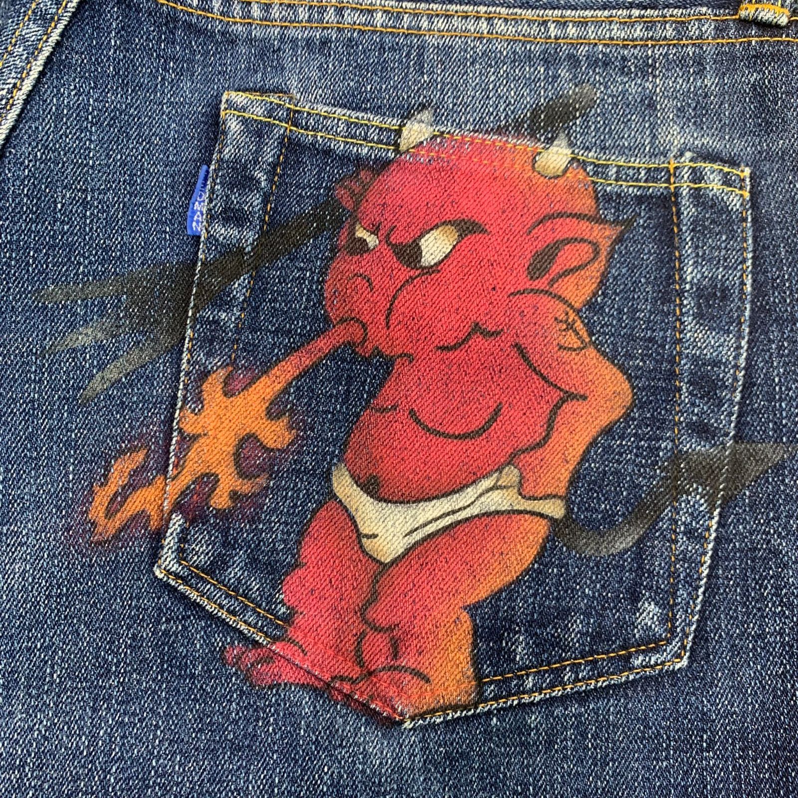 TEDMAN DEVIL参号 ヒップペイント ジーンズ テッドマン レッドデビル