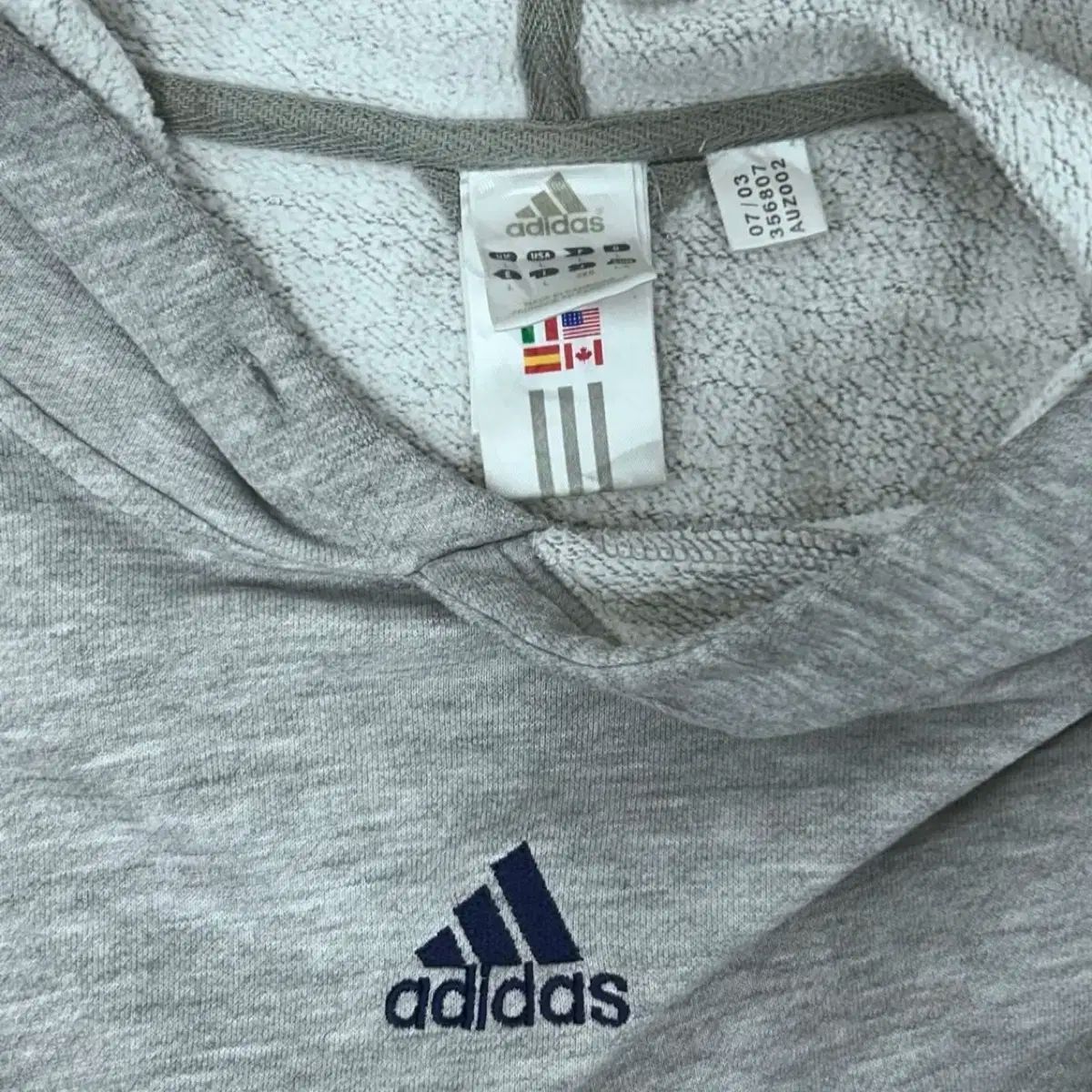 adidas(アディダス) トレフォイル グレー オーバーサイズ フード