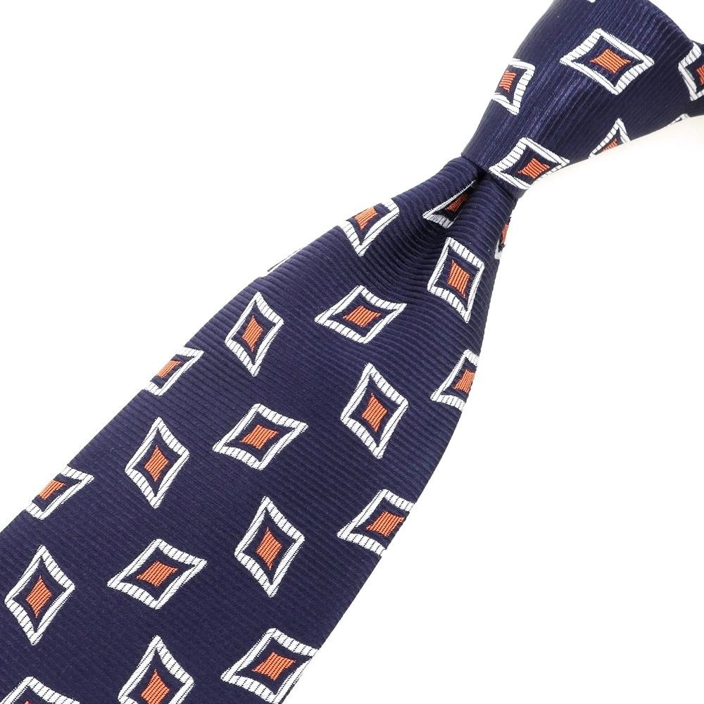 LUIGI BORRELLI／ルイジボレッリ／シルクソリッドタイ／オレンジ