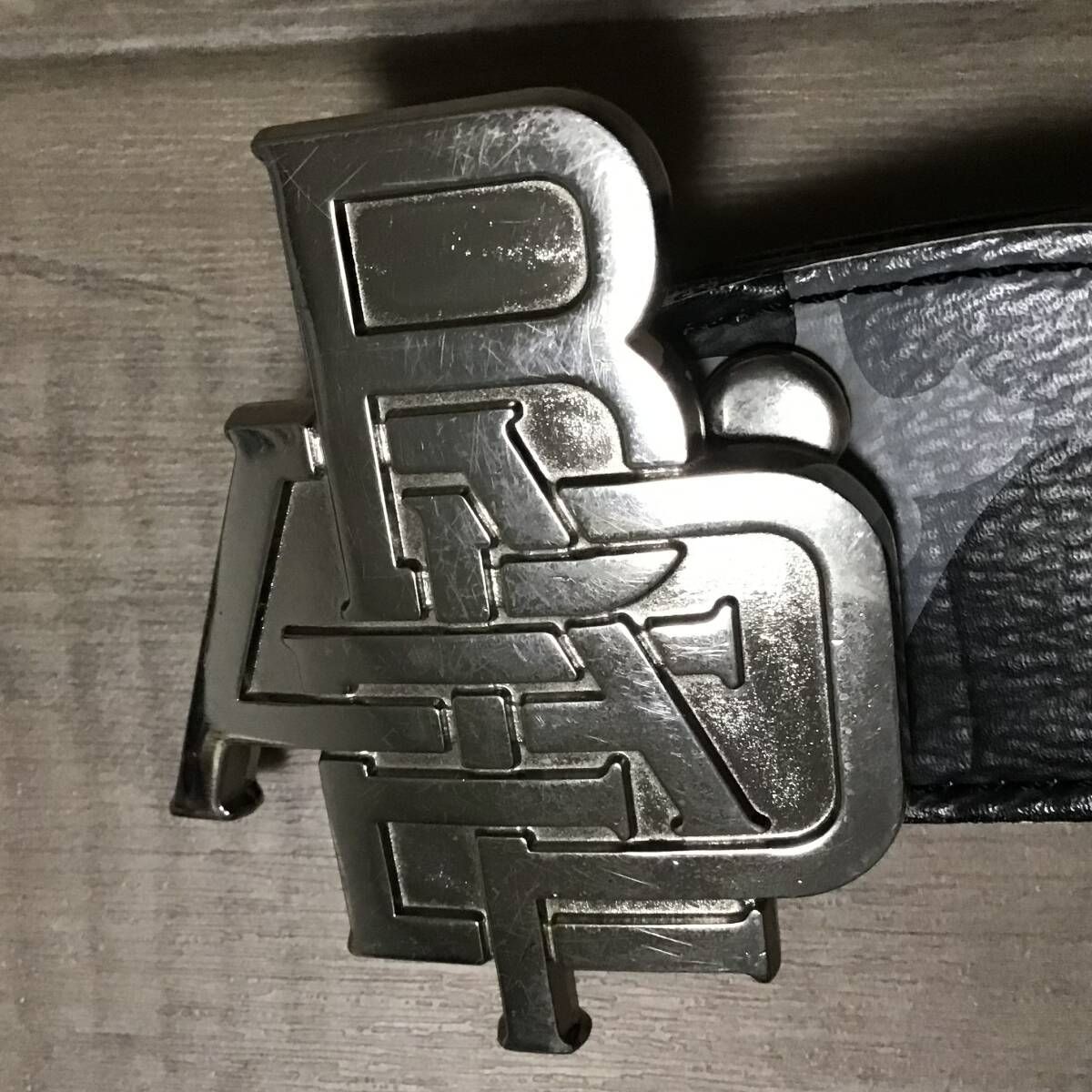 BAPE camo レザー ベルト グレー Lサイズ a bathing ape leather
