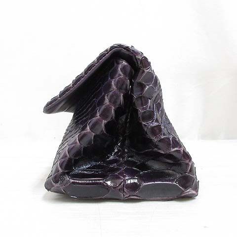 ボッテガヴェネタ BOTTEGA VENETA パイソン レザー クラッチ セカンド
