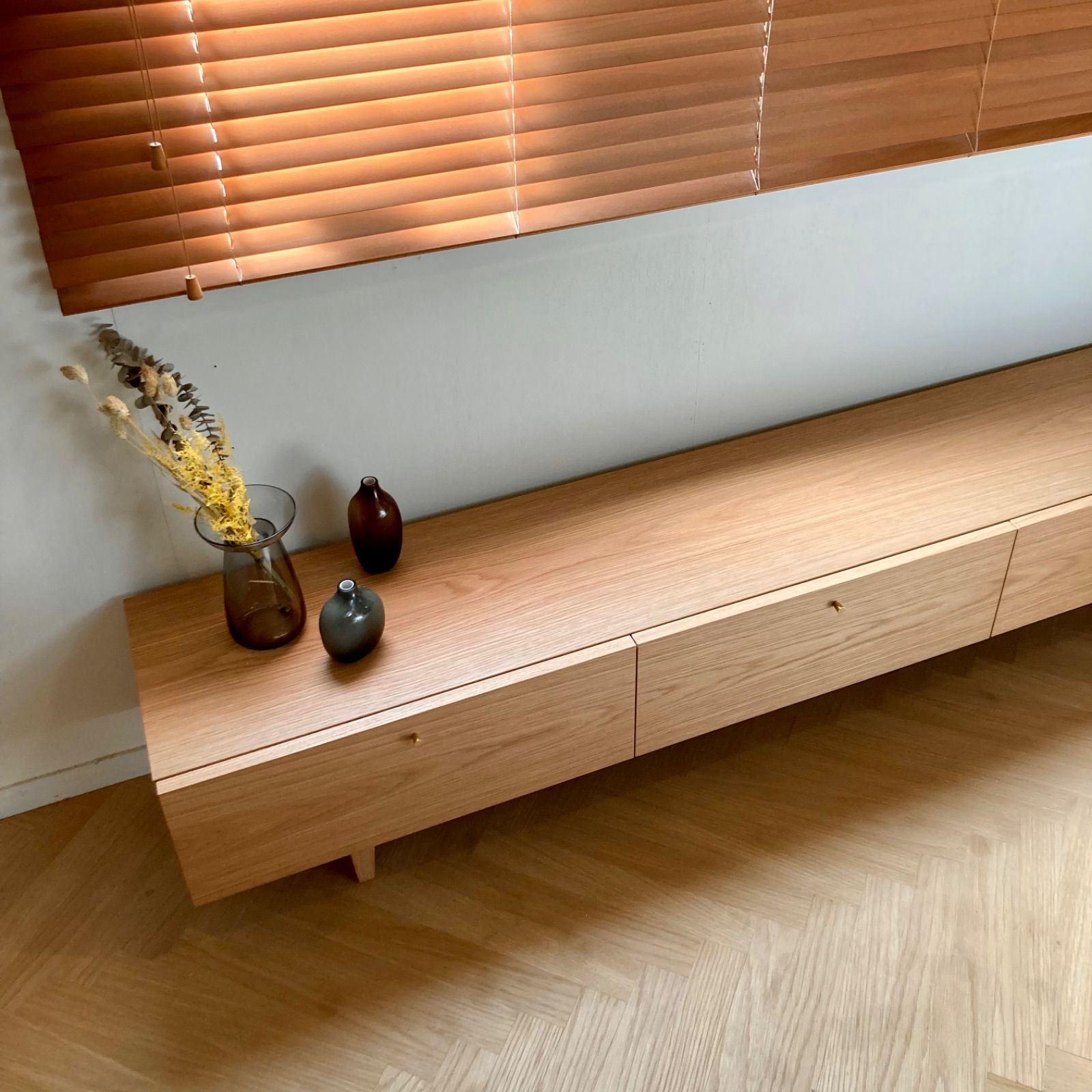 テレビボード 200cm オーク テレビ台 北欧 無垢 突板 ローボード 無垢