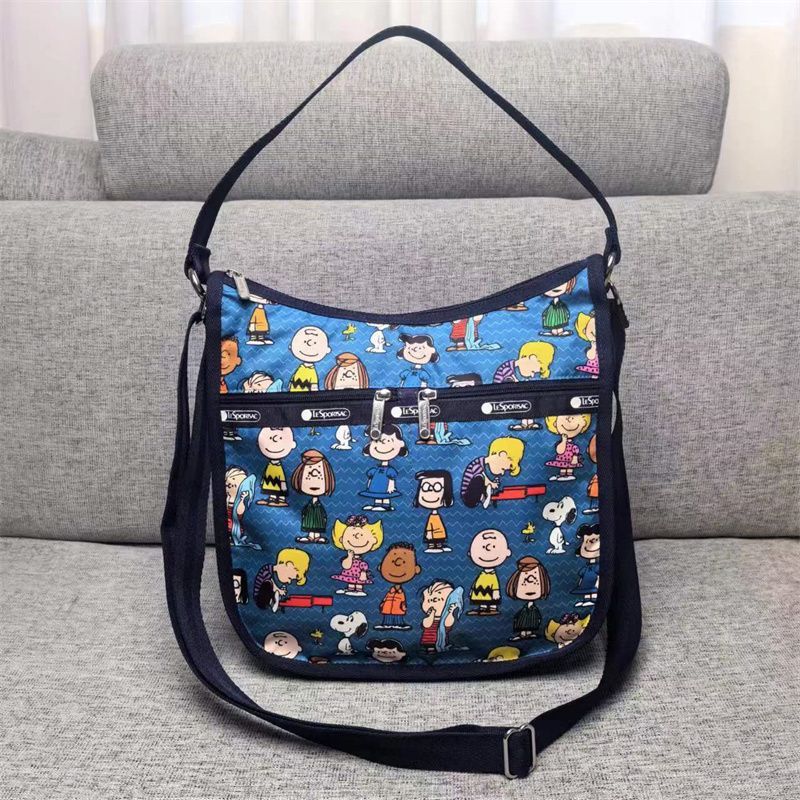 Lesportsac レスポートサック 2way ショルダーバッグ 2764 ハンドバッグ カジュアルバッグ 青 スヌーピー