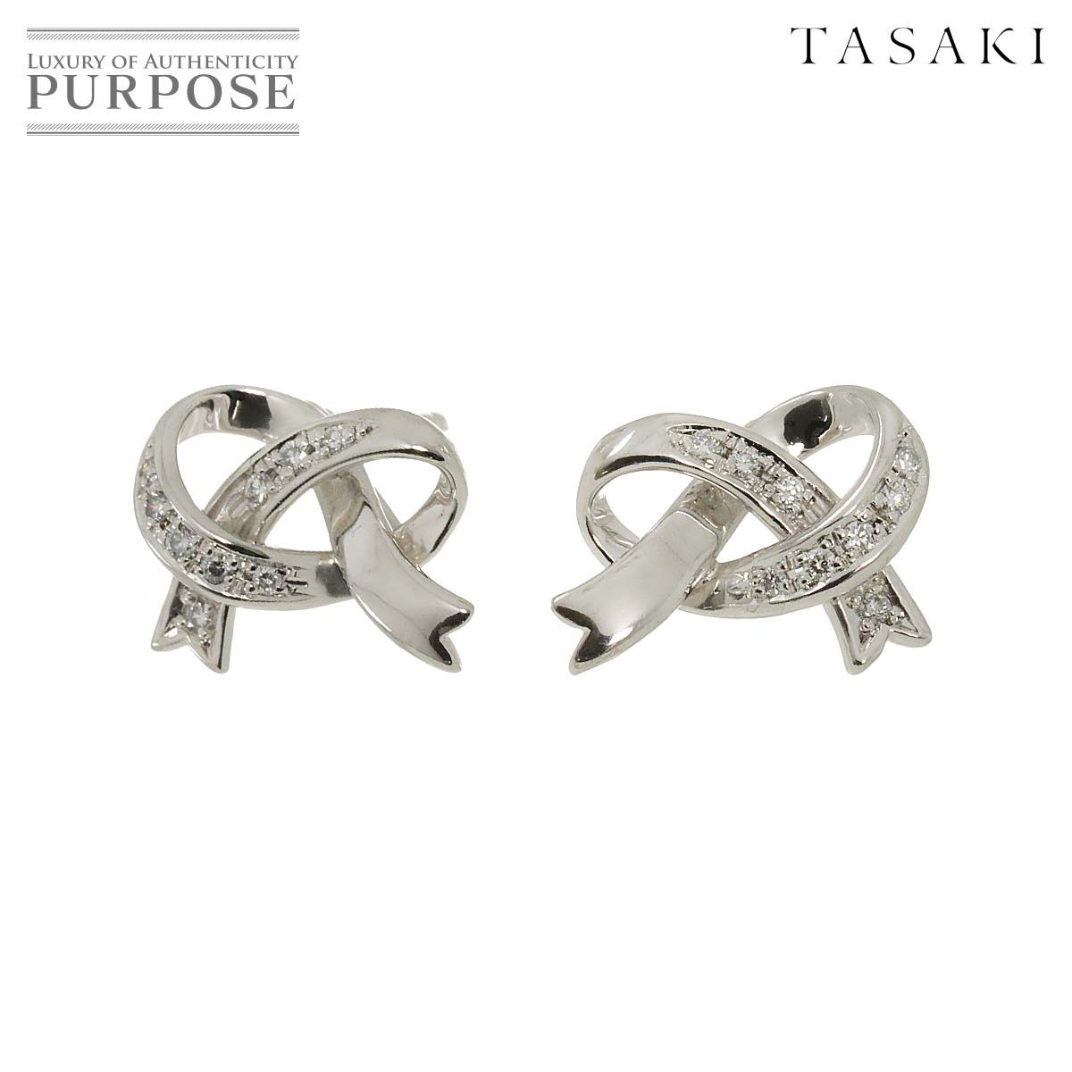 タサキ　ホワイトゴールド　ダイヤピアス TASAKI タサキ ダイヤモンド ピアス K18ホワイトゴールド