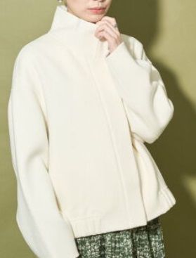 オードリーアンドジョンワッド ビーバーウールスタンドカラーコート ショート丈 Audrey and John Wad(オードリーアンドジョンワッド)の