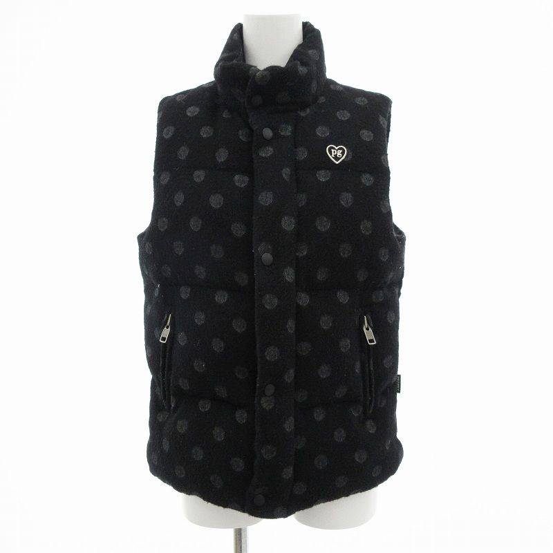 パーリーゲイツ ダウンベスト 黒×グレー レディース 1(M) ゴルフ