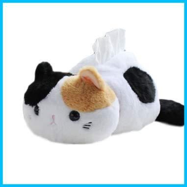 在庫処分 正直屋 ティッシュケース ぬいぐるみ 猫 ティッシュカバー 猫ティッシュケース ネコグッズ もこもこ ふわふわ 白 黄色 黒