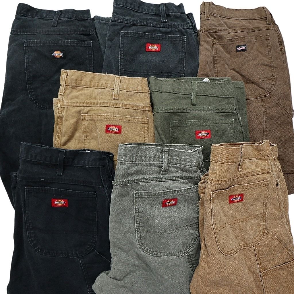 古着卸 ディッキーズ Dickies ダック ペインター パンツ 8枚セット メンズ 36 ワークパンツ ハンマーループ ペインティング 古着 NB9819 WWW_WOWDIGSITE_COM