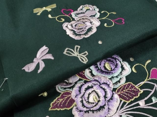 平和屋着物○女性 行灯袴 総刺繍 花唐草文 高麗納戸色 卒業式 洗える  