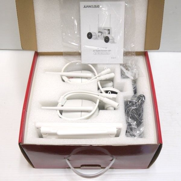 JUANCLOUD モニター+屋外IPカメラ(2台)セット JA-T6204-PO1031-WP 未