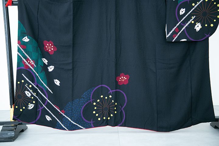 平和屋本店□極上 振袖 絞り 菊 黒地 金彩 逸品 DZAA6610kh5 （平和屋  