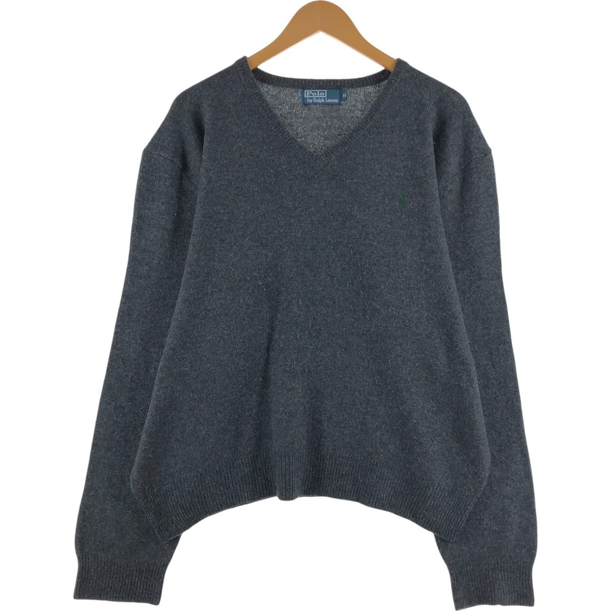 古着 ラルフローレン Ralph Lauren POLO by Ralph Lauren Vネック ラムウールニットセーター メンズXL相当/eaa510012