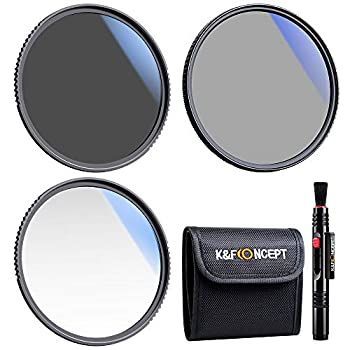 K-F Concept 46mm CPLフィルター ND4フィルター MCUVフィルター レンズペン 3枚 フィルターセット フィルターケース 光学ガラス