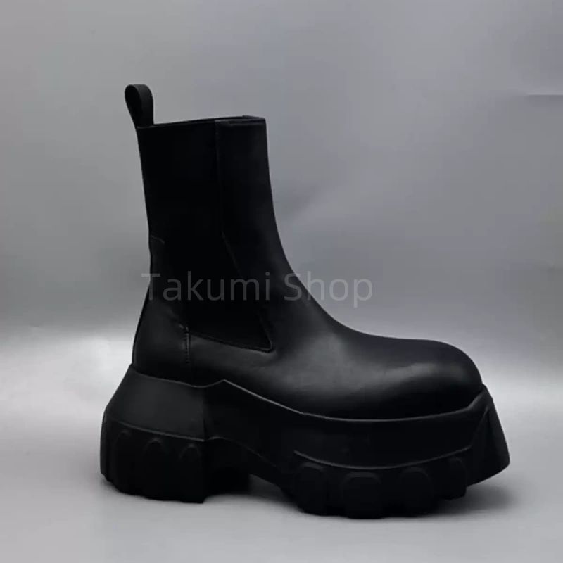 Rick Owens ブラック Flared Tractor ブーツ 厚底 Rick Owens リックオウエンス FW24 FLARED MEGA TRACTOR / BLK