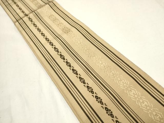 平和屋着物男性 本場筑前博多織 角帯 献上 伽羅色地 正絹 逸品