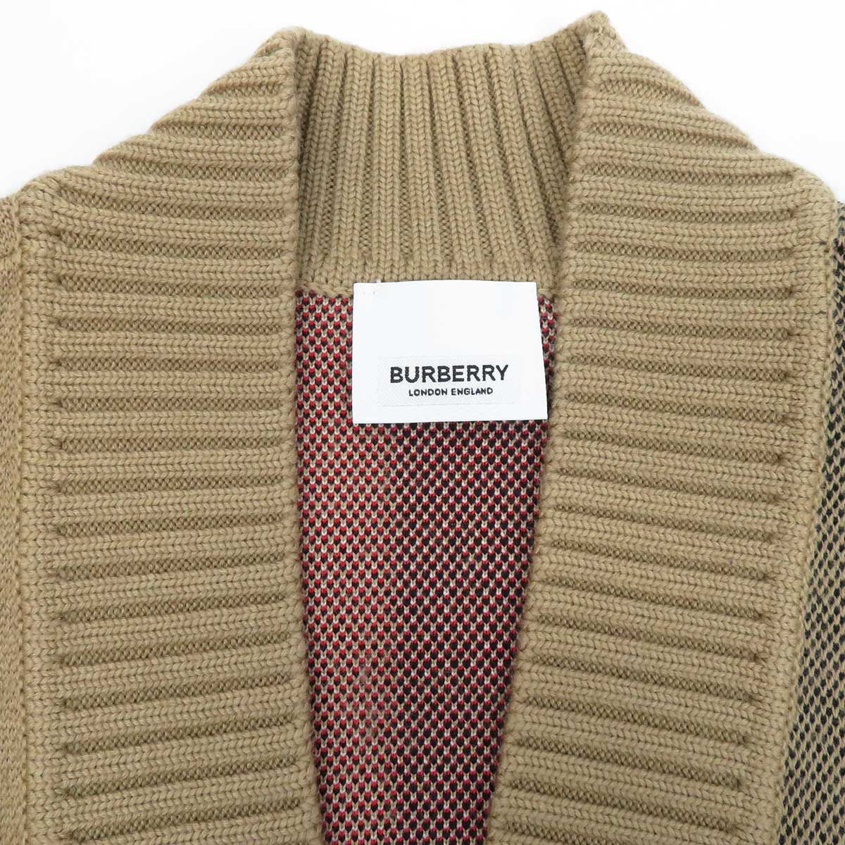 バーバリー ハウスチェック ニット カーディガン 8039153 レディース ベージュ BURBERRY【中古】 【アパレル・小物】