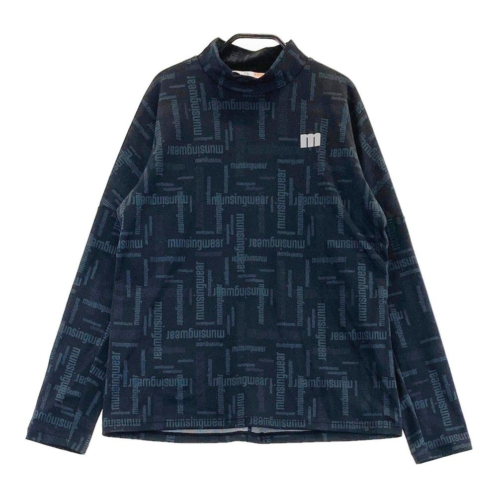 サイズ：LL MUNSING WEAR マンシングウェア  ハイネック長袖Tシャツ 総柄 ブラック系 [240101297505]# ゴルフウェア レディース ストスト