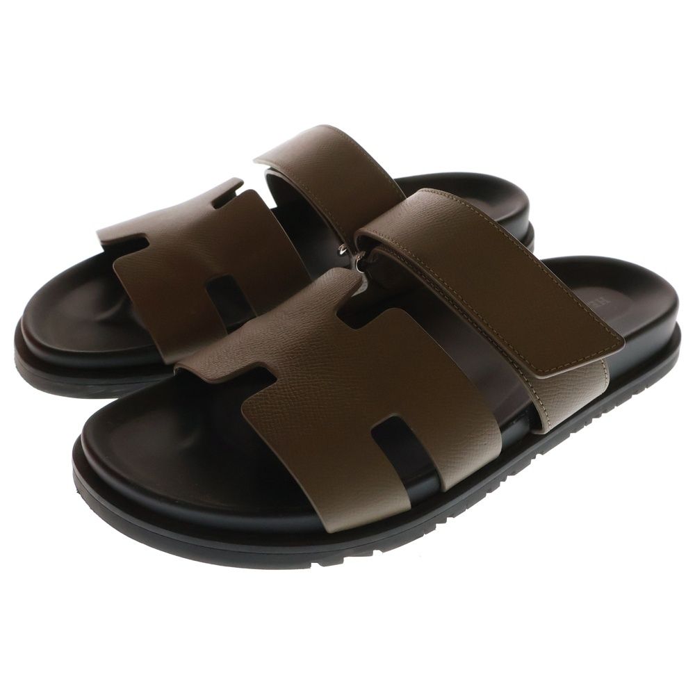 HERMES エルメス シプレ レザーサンダル ブラウン ブラック