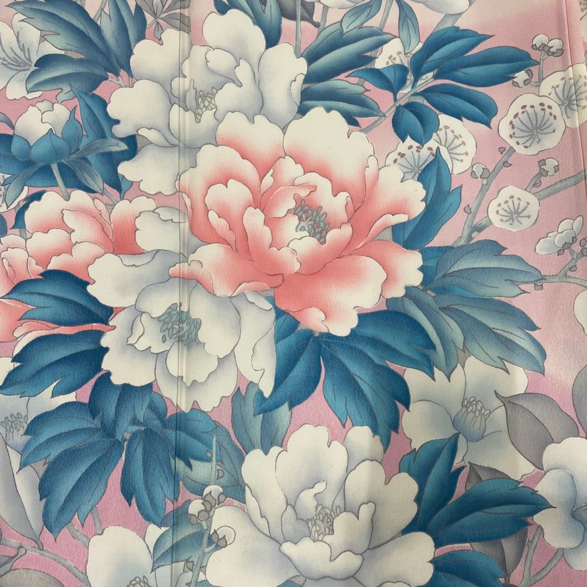 振袖 身長158-173cm 黄 矢絣 牡丹 松竹梅 正絹 振袖 身長158-173cm 黄 矢絣 牡丹 松竹梅 正絹