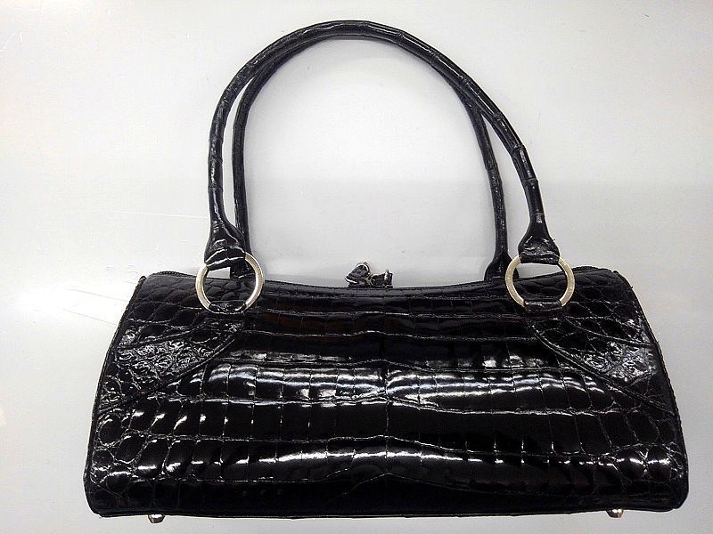 ニャンGRES グレ クロコ ハンドバッグ JRA ブルー レザー トートバッグ メンズ レディース バッグ かばん 鞄 クロコダイル