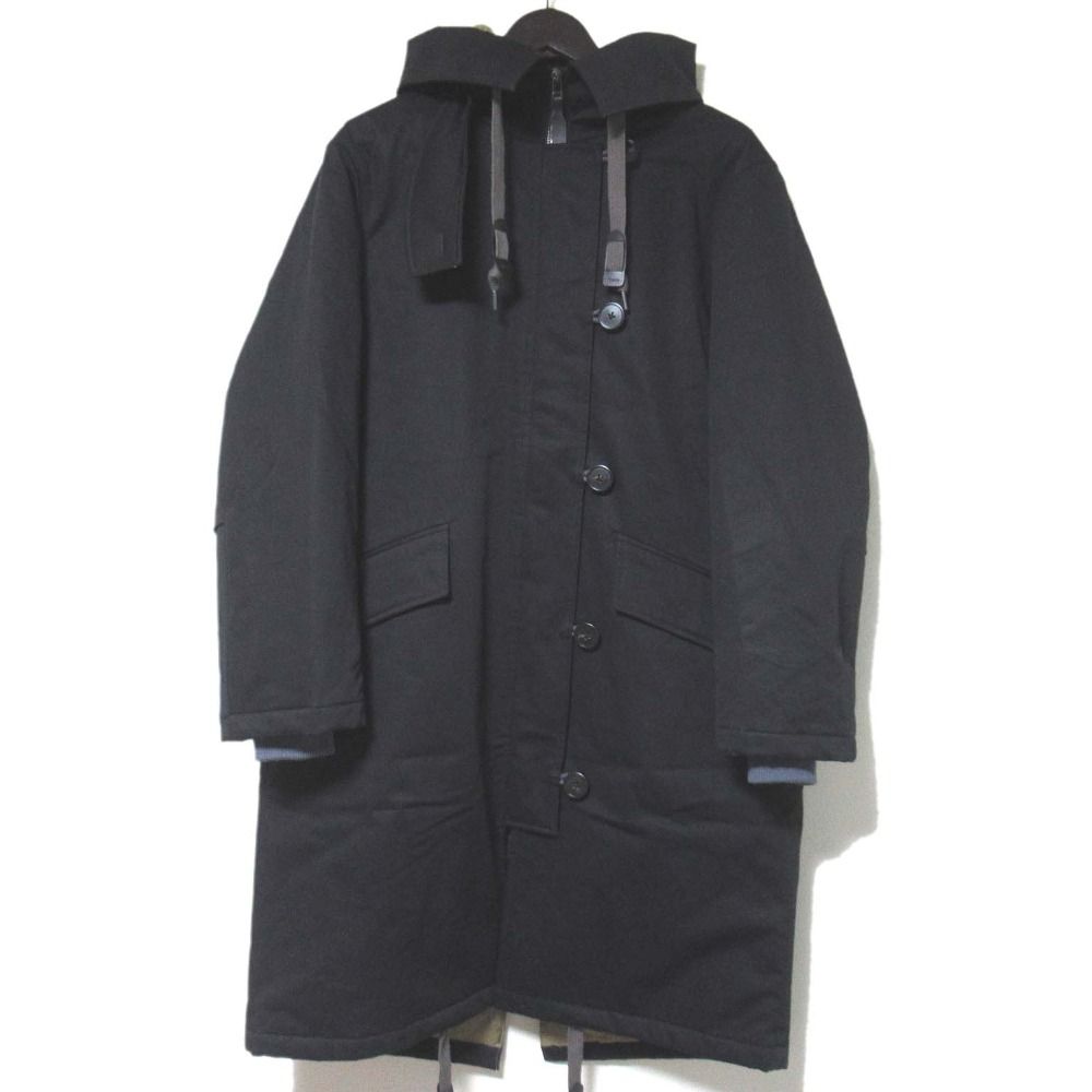 22AW Theory Project セオリープロジェクト TRENCH COTTON WC05 N-3B パデッド モッズコート Sサイズ ブラック レディース 古着