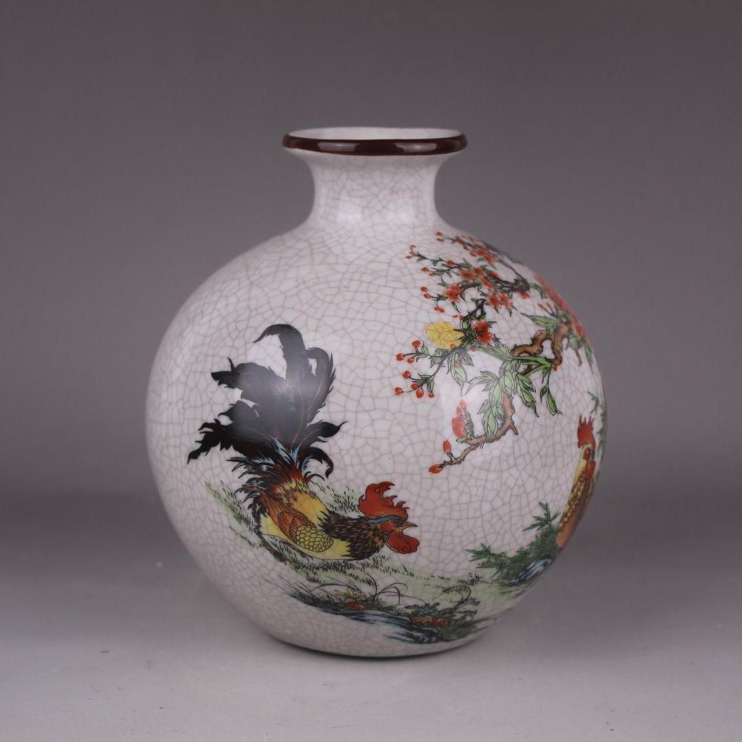 大清乾隆帝五彩花卉図案花瓶  景徳鎮 陶磁器 装飾品 現代工芸品美術品 置物 大清乾隆帝五彩花卉図案花瓶 景徳鎮 陶磁器 装飾品 現代工芸品