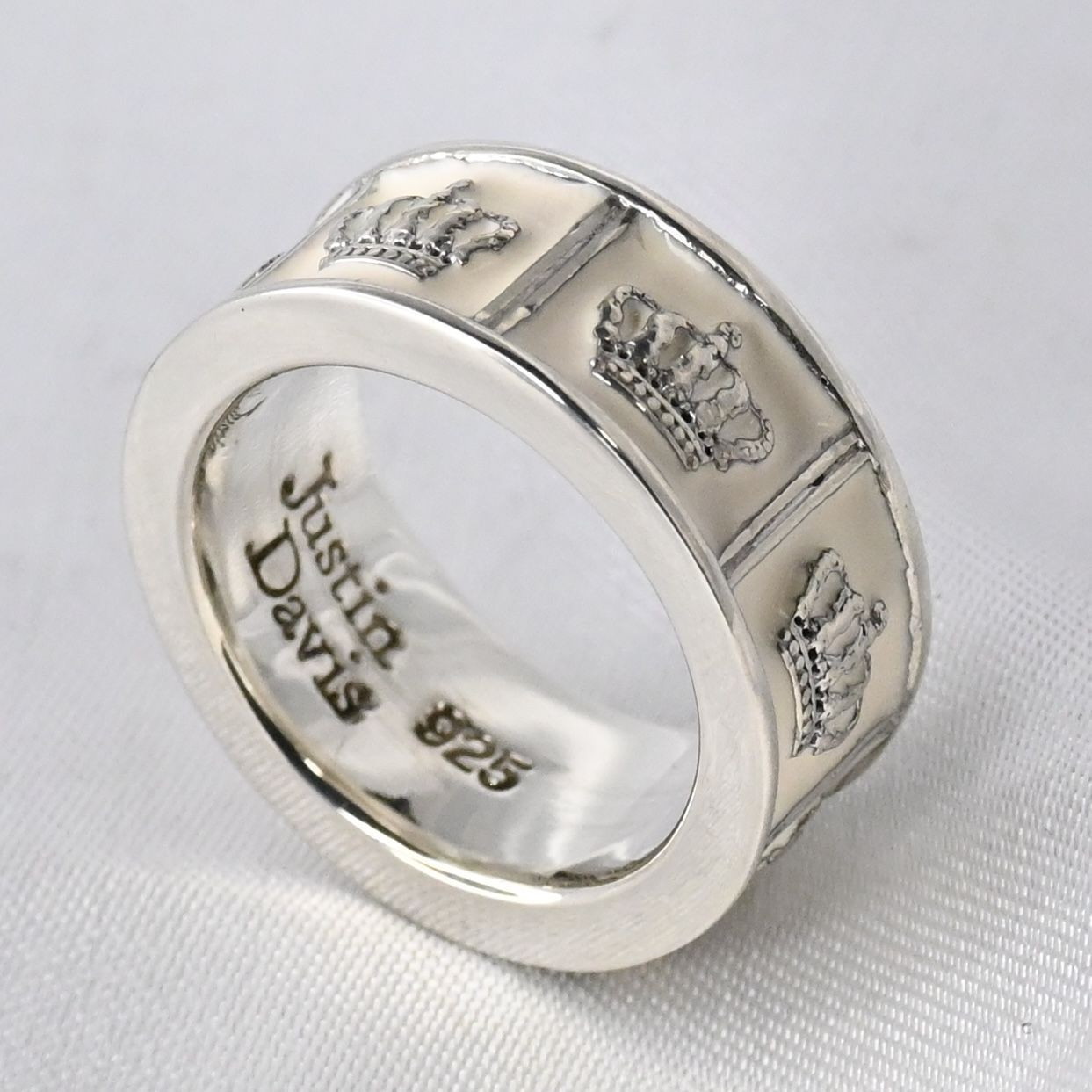 研磨済】 JUSTIN DAVIS PRIDE&JOY/CROWN リング 8.5号 WHITE
