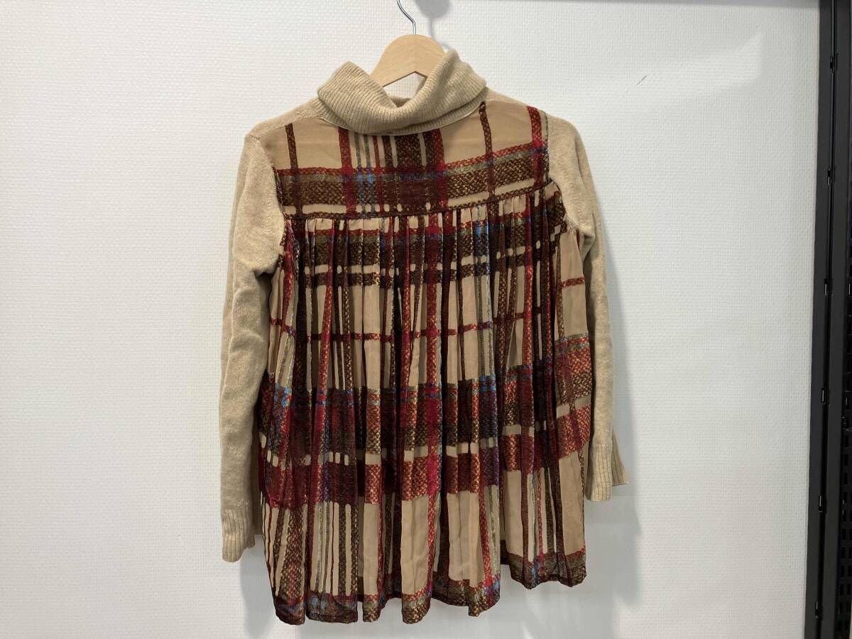sacai サカイ ドッキングニット size:1 18-03942 ベージュ 毛