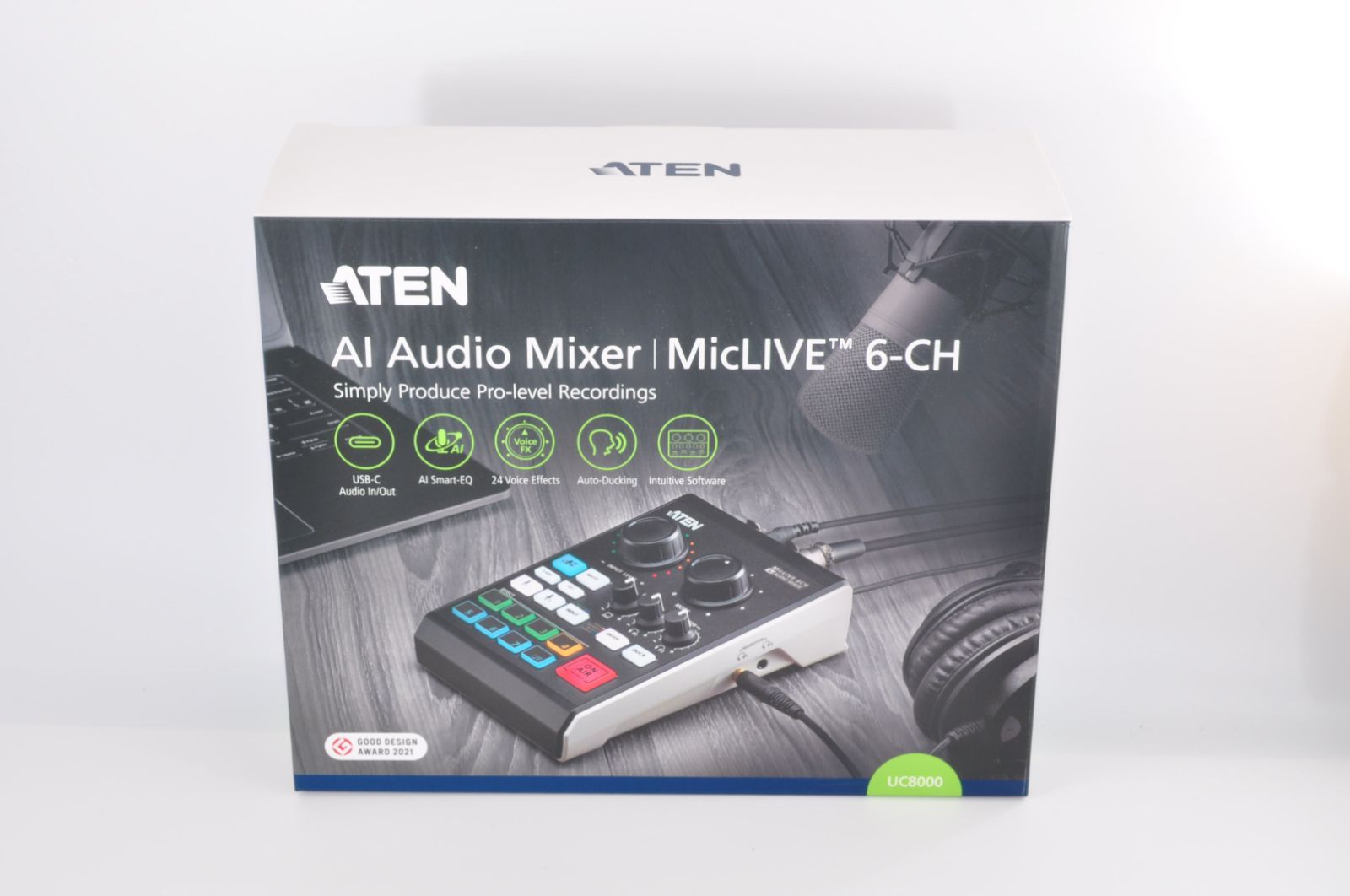 ATEN 卓上USBオーディオミキサー MicLIVE UC8000 【未使用】 Podcast AI Audio Mixer | MicLIVE™ 6-CH - UC8000, ATEN