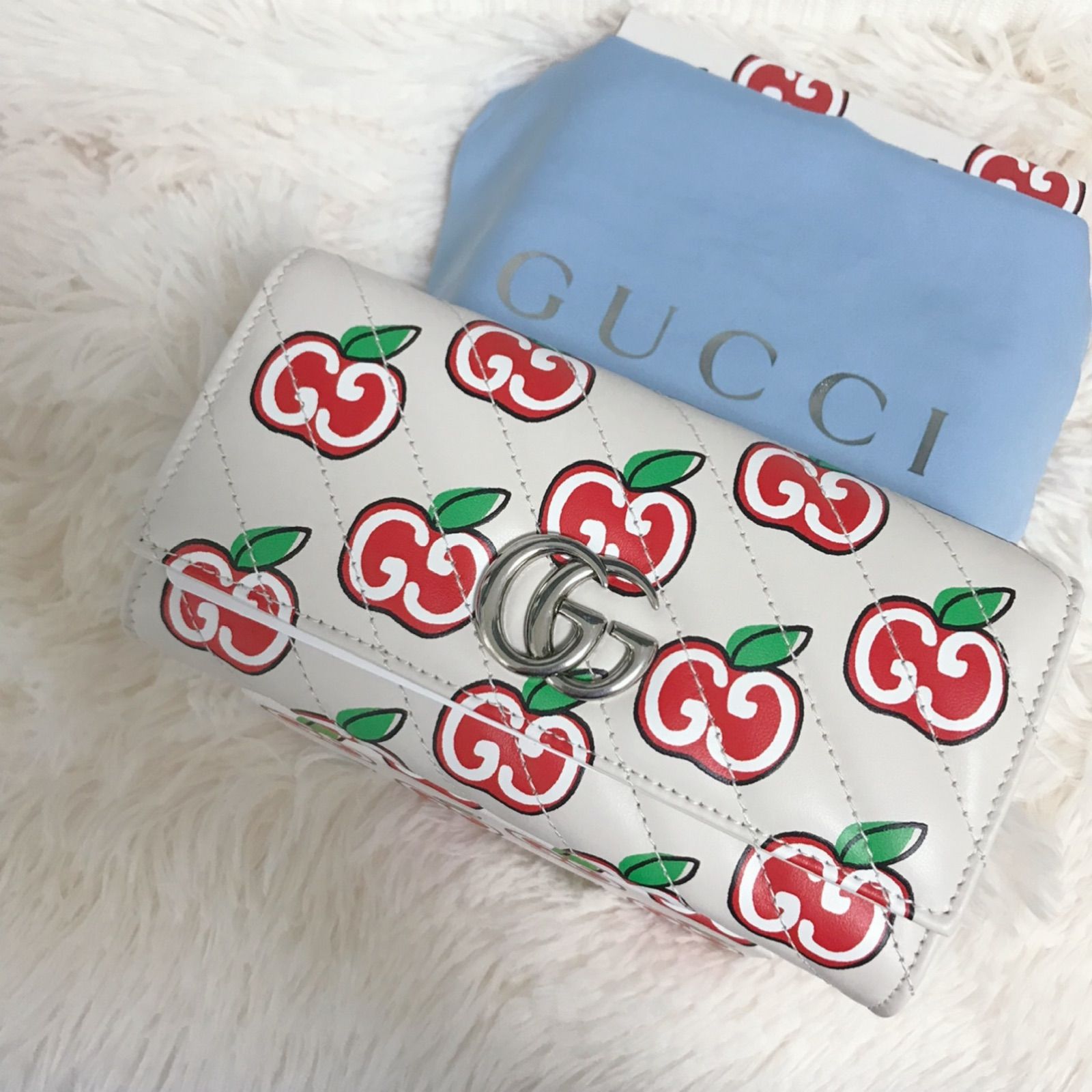 訳あり値下げ GUCCI リンゴ グッチ長財布 ロングウォレット アップル-