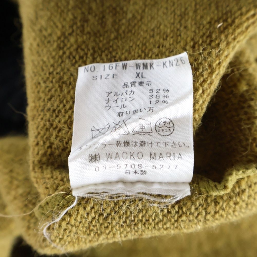WACKO MARIA (ワコマリア) 16AW バイカラー アルパカ クルー