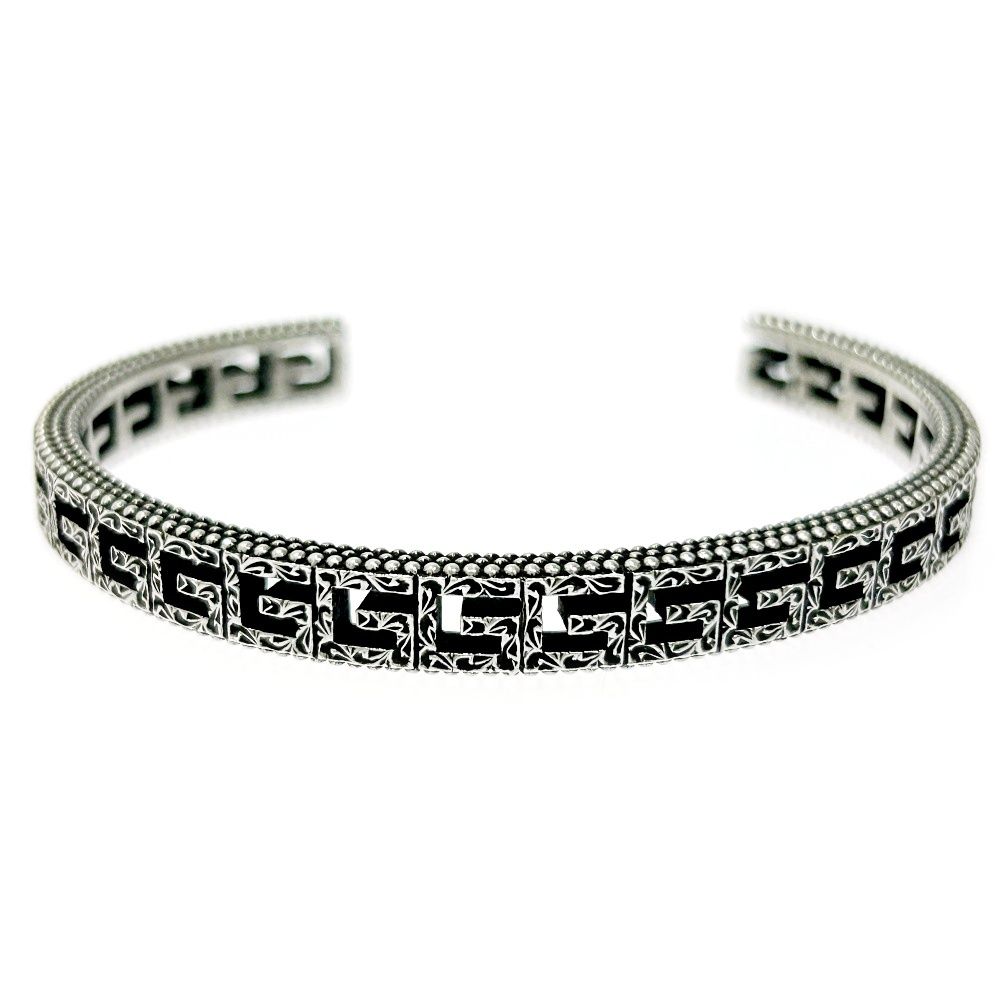 中古】GUCCI グッチ シルバー スクエアG アラベスク バングル 19.6g