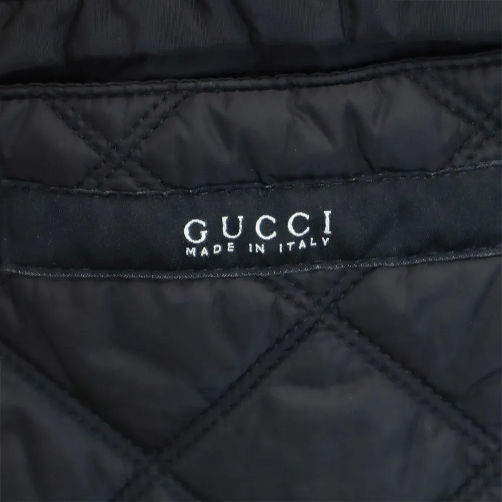 グッチ イタリア製 キルティングジャケット 44 ブラック GUCCI グッチ イタリア製 キルティングジャケット 44 ブラック GUCCI