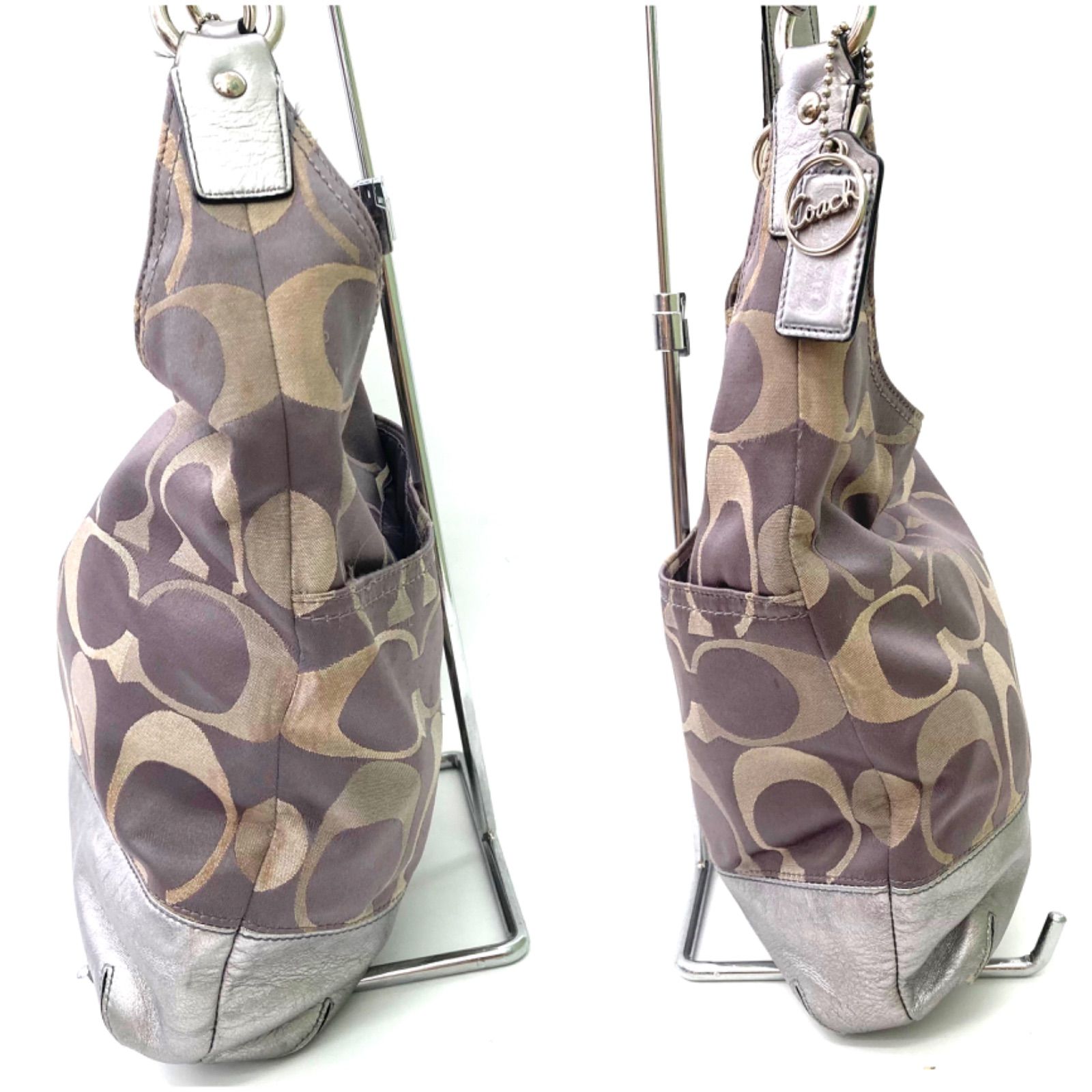 コーチ　シグネチャー　ワンショルダーバッグ　肩掛け　総柄 COACH - COACH コーチ ワンショルダーバッグ 肩掛け 三日月 PVC