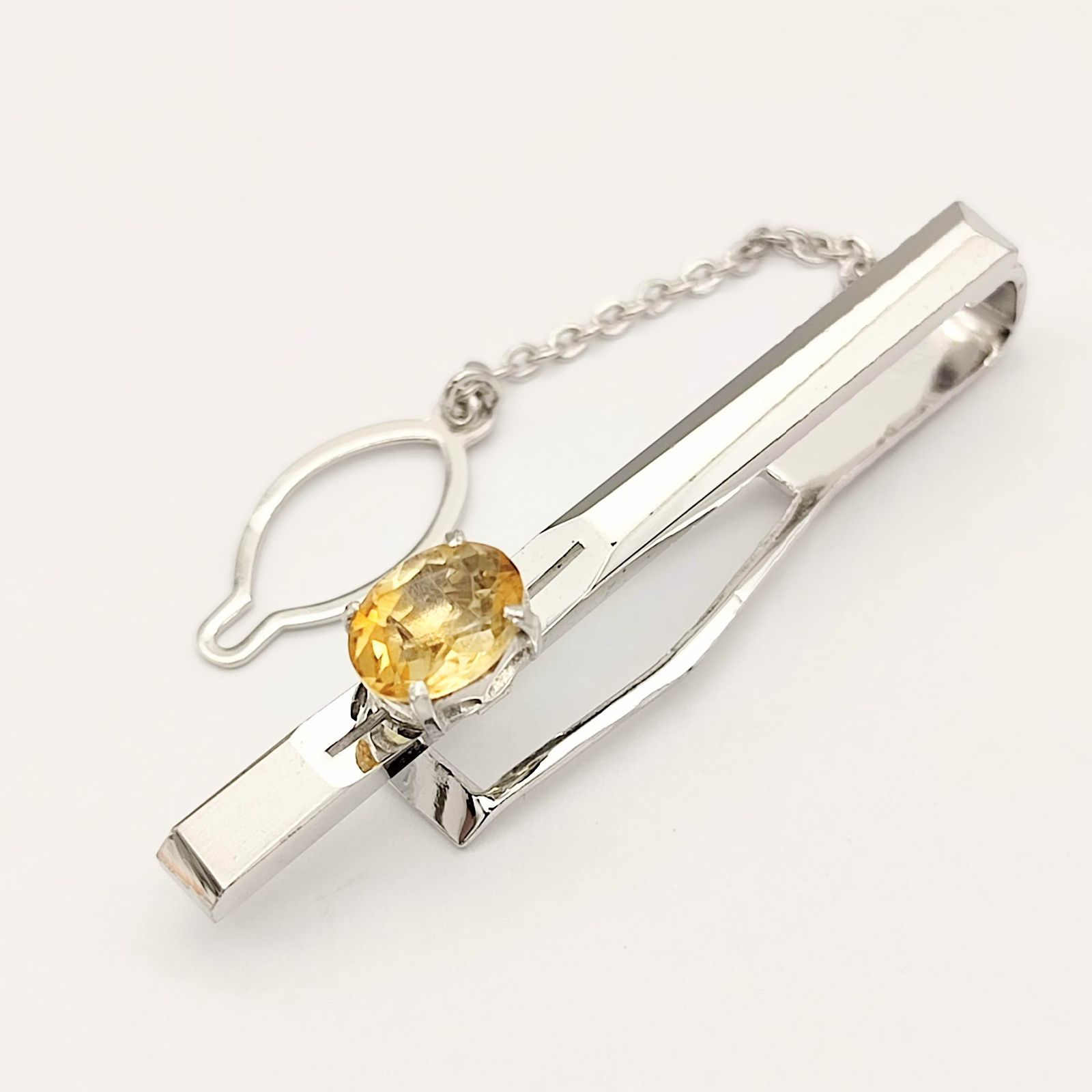 美品】シトリンネクタイピン イエロー SILVER シルバー925