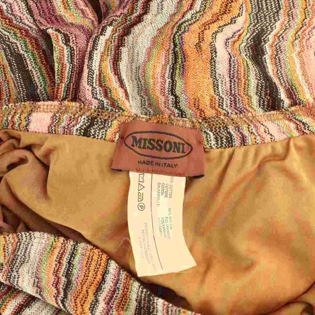 ミッソーニ MISSONI コットンナイロン総柄ニットパンツ ワイド