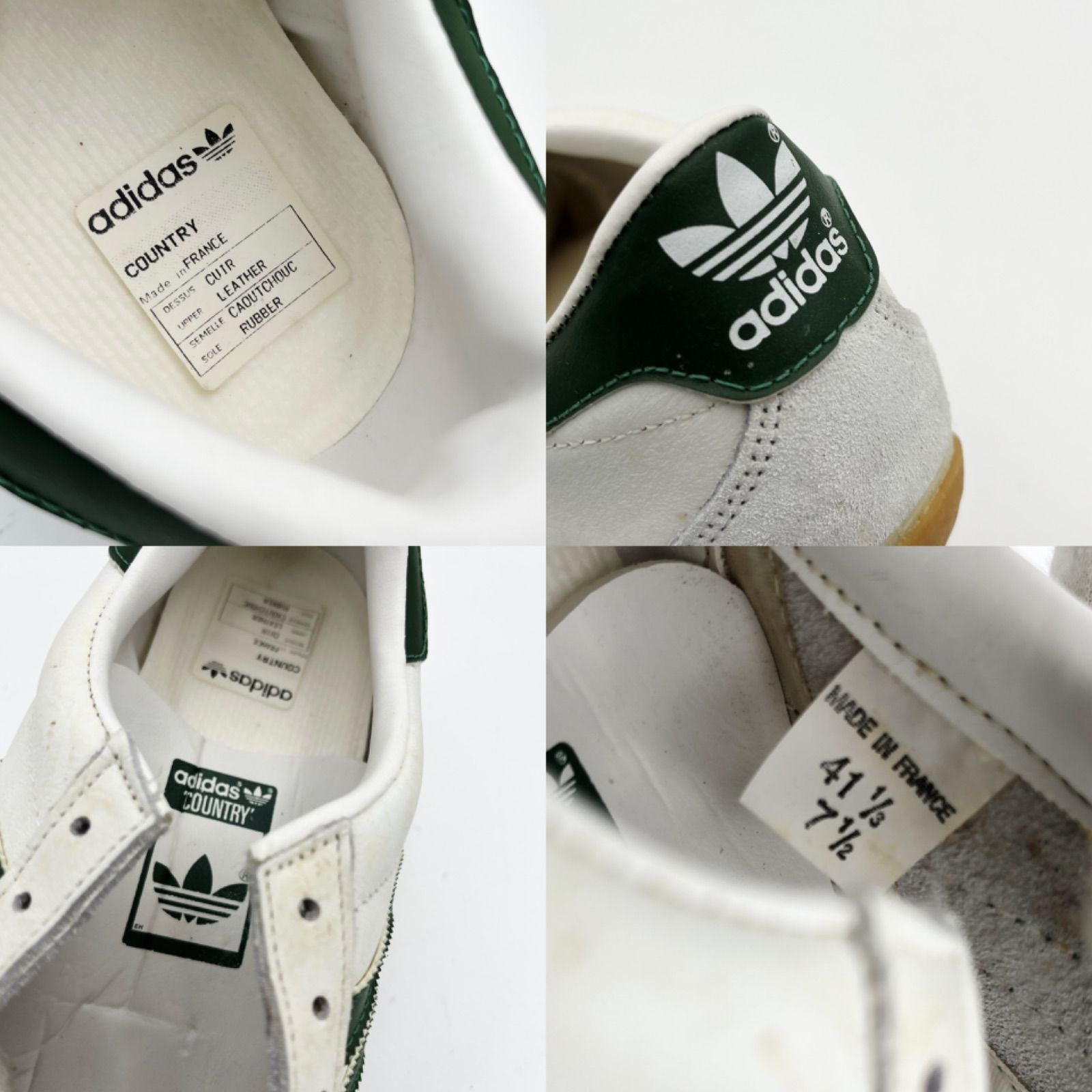 希少 レア 80s デッドストック 未使用 adidas アディダス country カントリー Made in France フランス製  AC1175 OLD オールド Vintage ヴィンテージ 箱あり 7 1/2 25.5-26cm相当 SM-1 - メルカリ