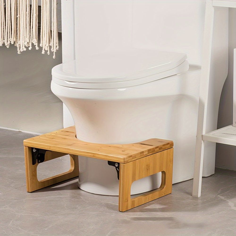 トイレ補助台 滑り止めスクワット補助用の竹製トイレステップスツール 腸のサポート 足置き 丈夫なバスルーム補助ステップ キッズ トイレトレーニング トイトレ おしゃれ 木の色
