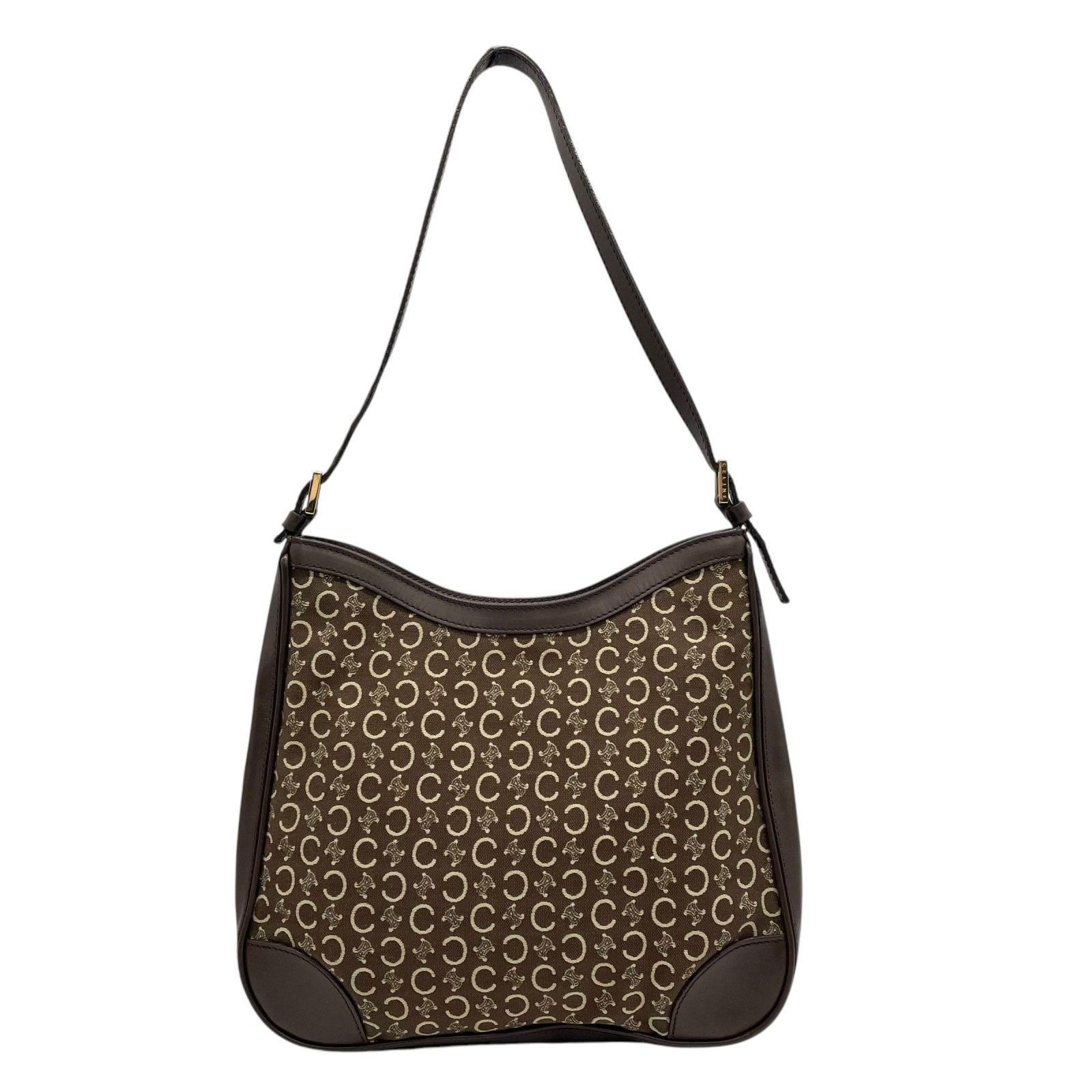 CELINEセリーヌ Cマカダム キャンバス レザー ワンショルダーバッグ CELINE - セリーヌ CELINE Cマカダム ショルダーバッグ バッグ