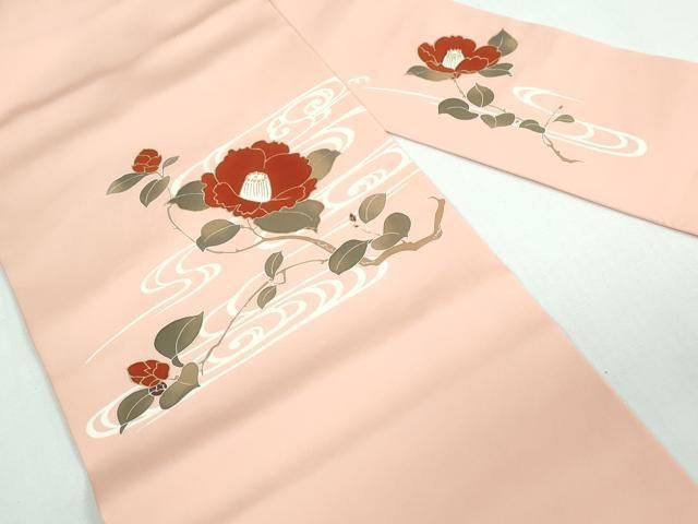 お値下げ 逸品 正絹 名古屋帯 椿 新品未使用 平和屋着物◎塩瀬 九寸名古屋帯 枝椿 金彩 正絹 逸品 DAAT2403qa